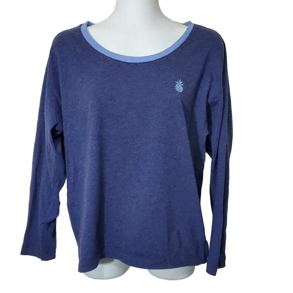 Tommy Bahama Pajama Top Womens Small Blue Long Sleeve Pullover Knit Sleepwear